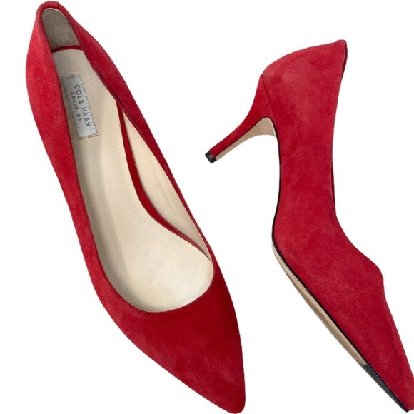 Cole Haan Red Suede Heels - Picture 10 of 11